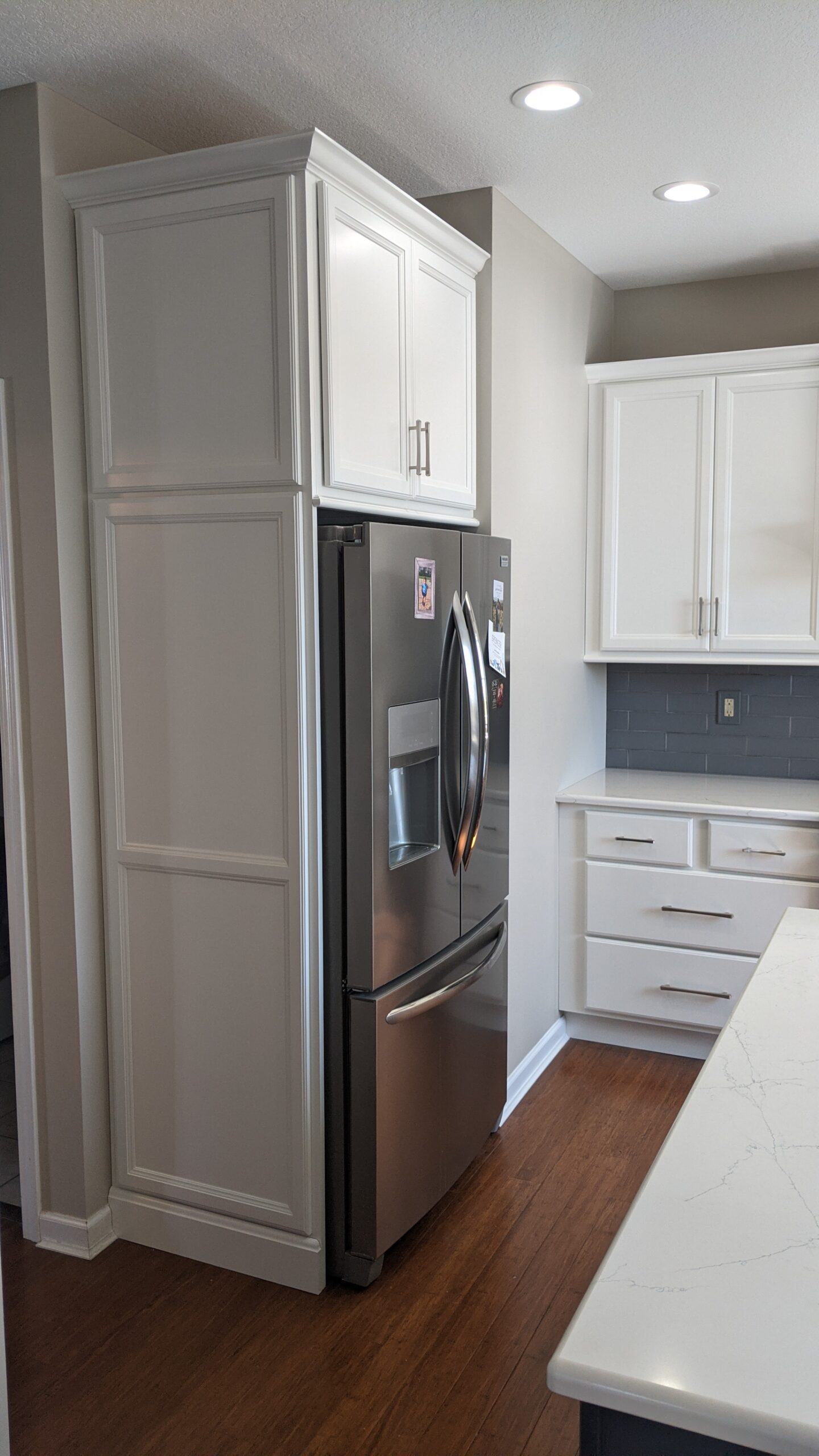 After picture showing the refrigerator area.