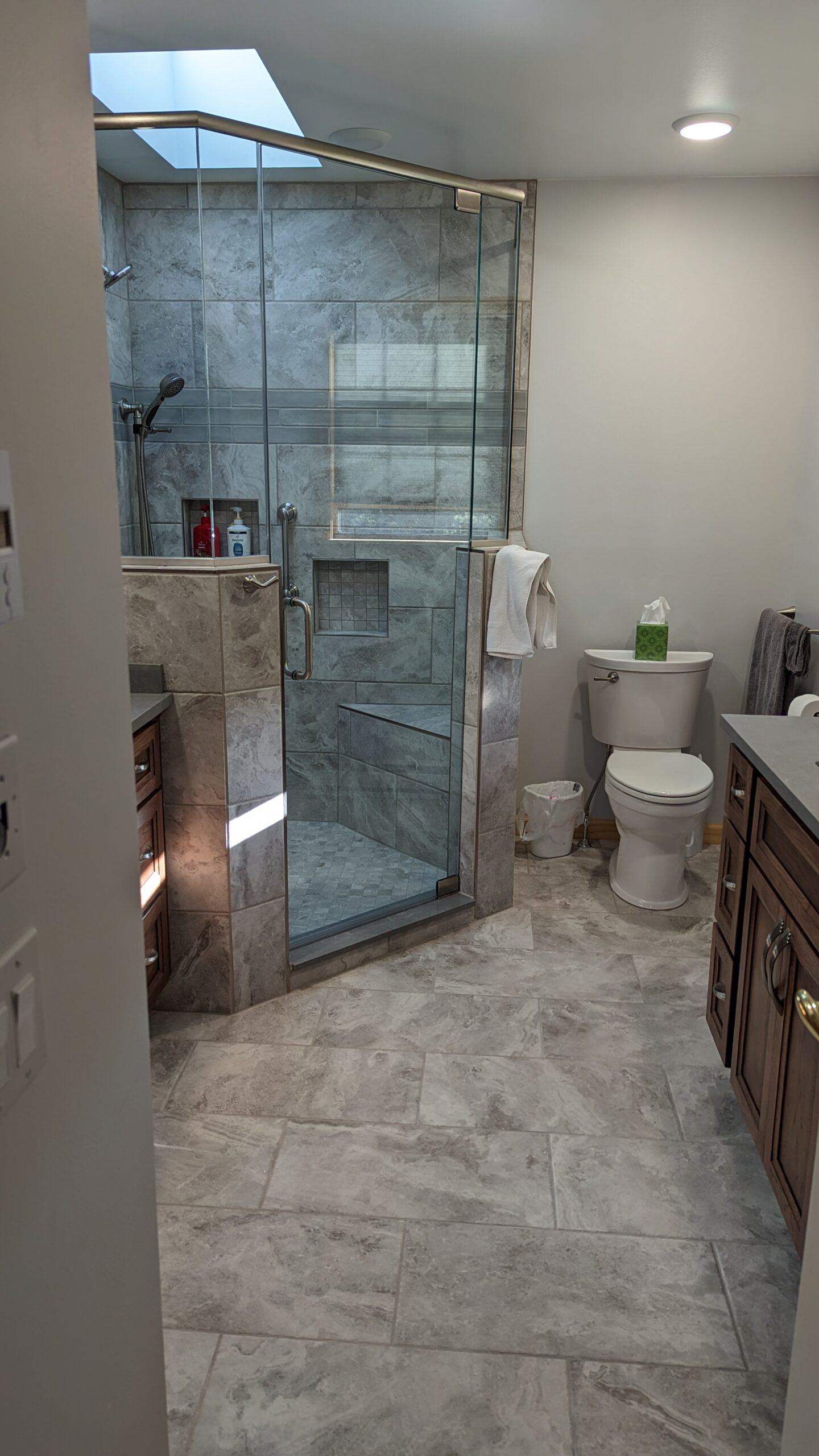 Picture of the shower area after the renovation.